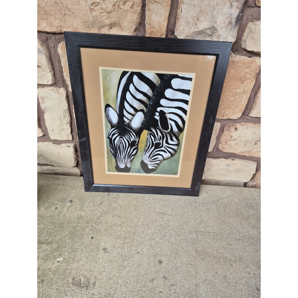 Zebra Pair Wall Art Safari Nursery Decor Framed Zebra Print Home Interiors